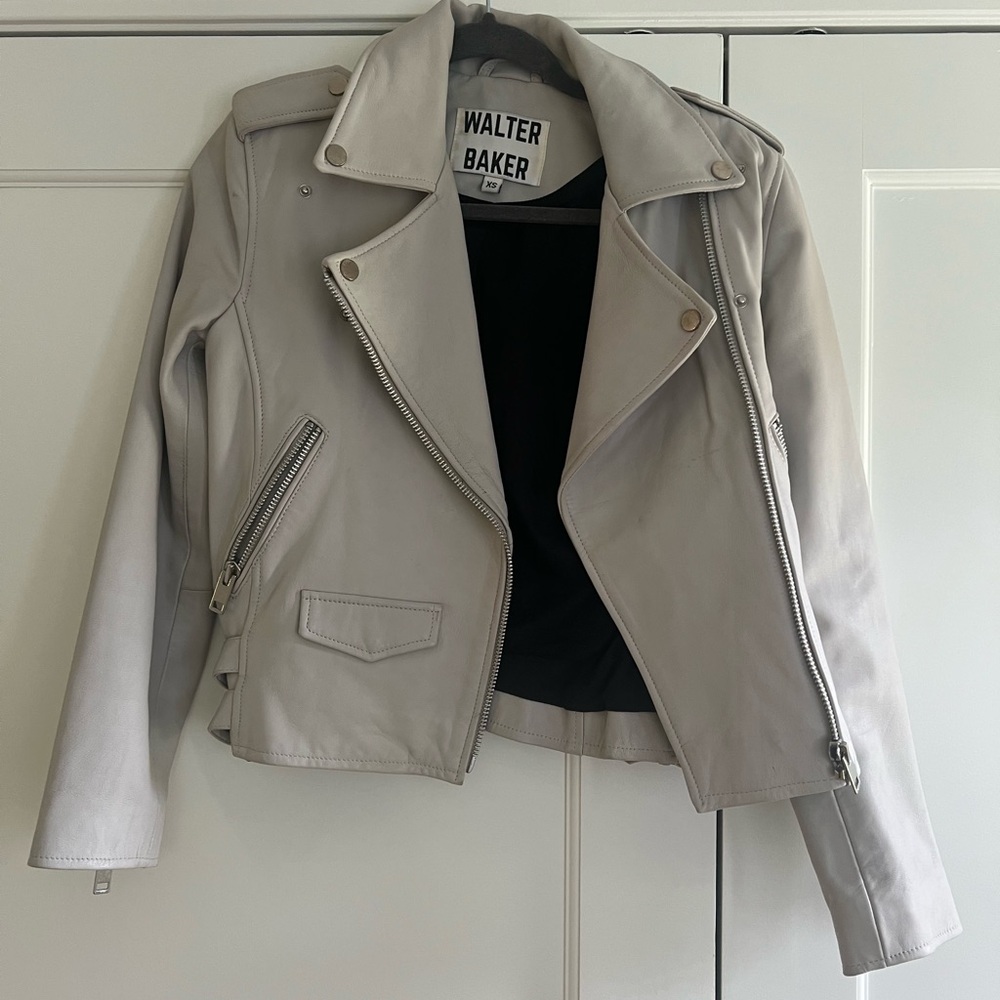 Walter Baker Women's Light Gray Leather Jacket
